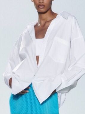 ZARA Women’s White Casual Button-Down Shirt